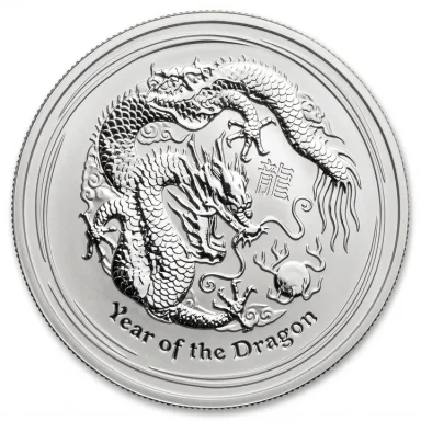 1 oz Australian Lunar Year of the Dragon .999 fine silver coin 
