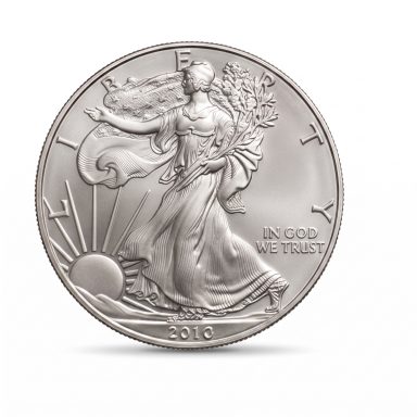 2010 American Silver Eagle silver coin with Walking Liberty 